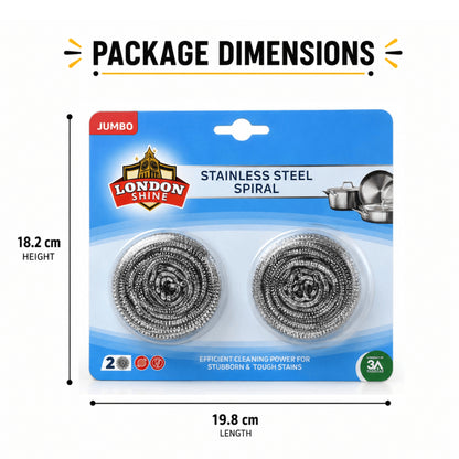 Stainless Steel Spiral, Blister Pack, Jumbo (2 Pcs)