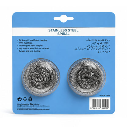 Stainless Steel Spiral, Blister Pack, Regular (2 Pcs)