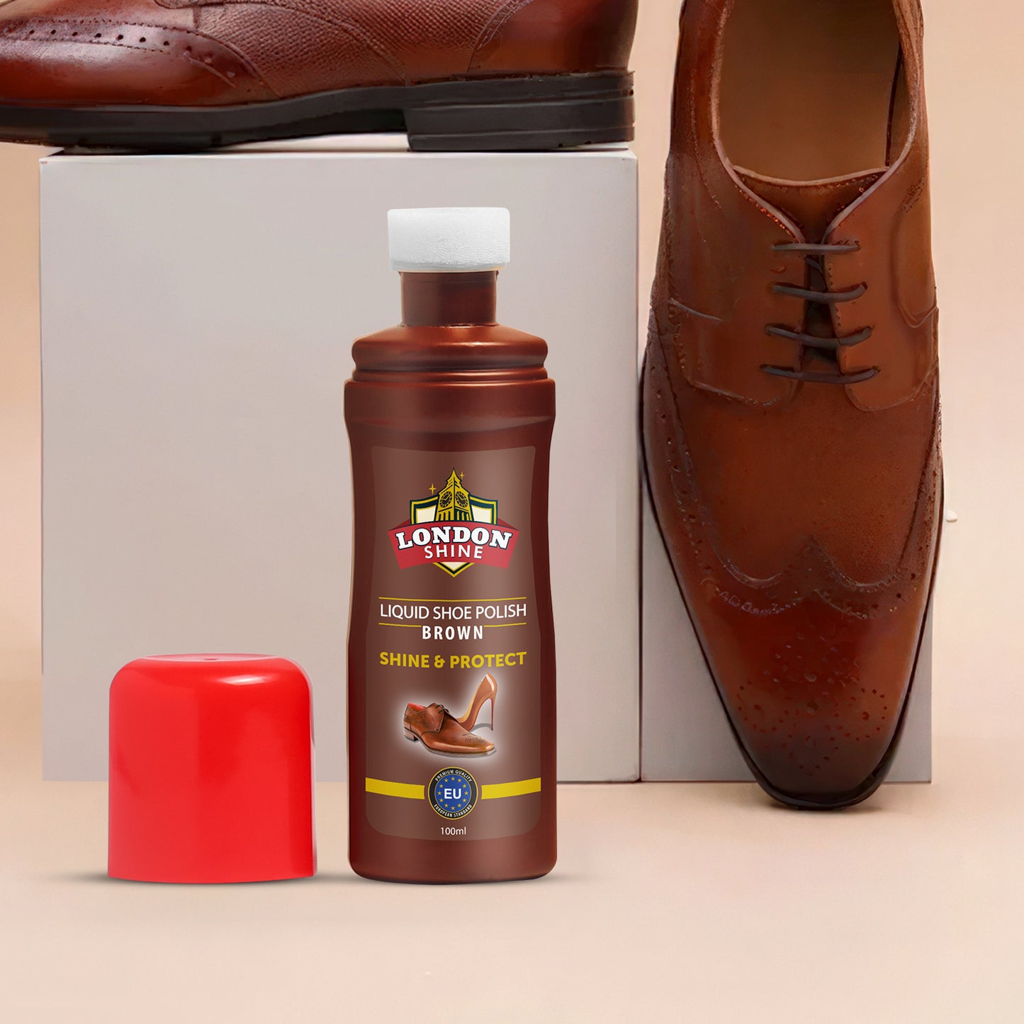 Liquid Shoe Polish Brown (100ml)