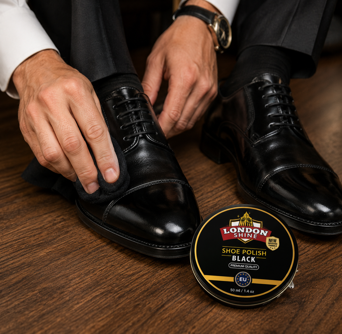 Wax Shoe Polish Black (50ml)
