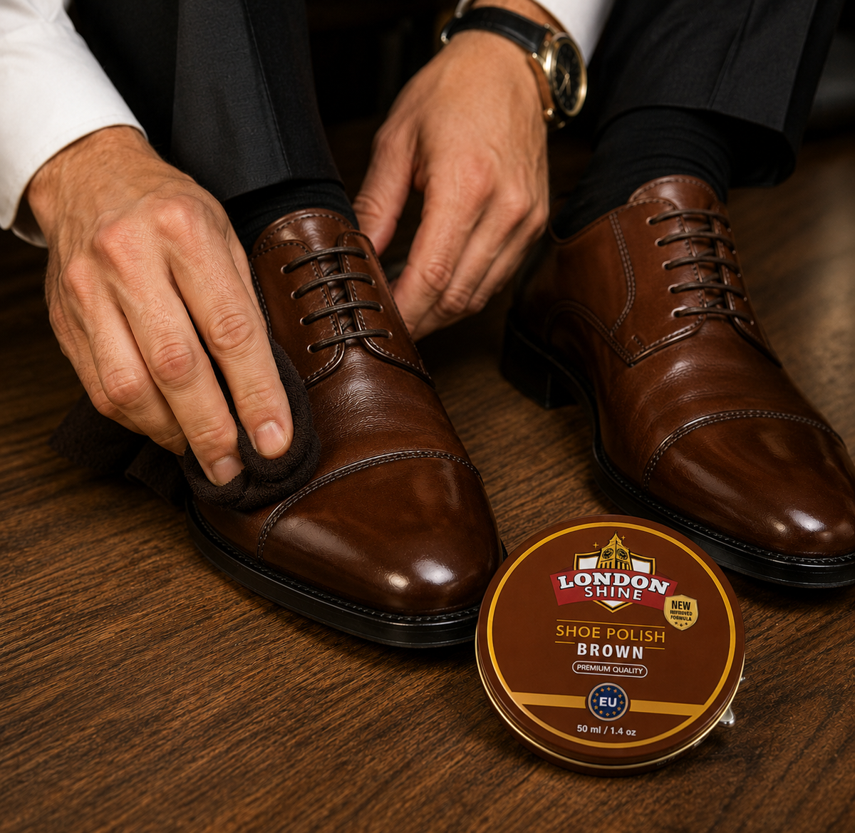 Wax Shoe Polish Brown (50ml)