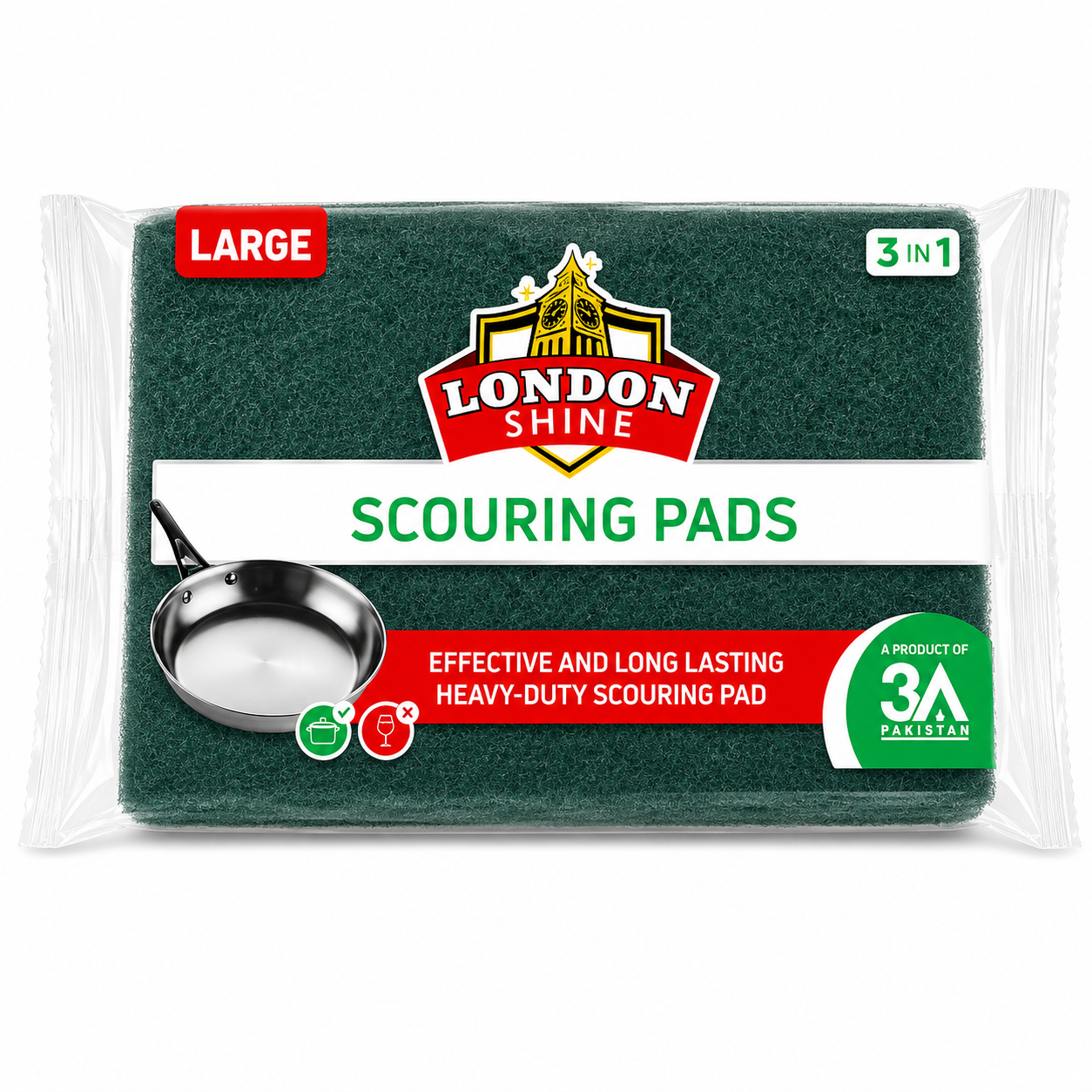 Scouring Pads - Large (3 In 1)